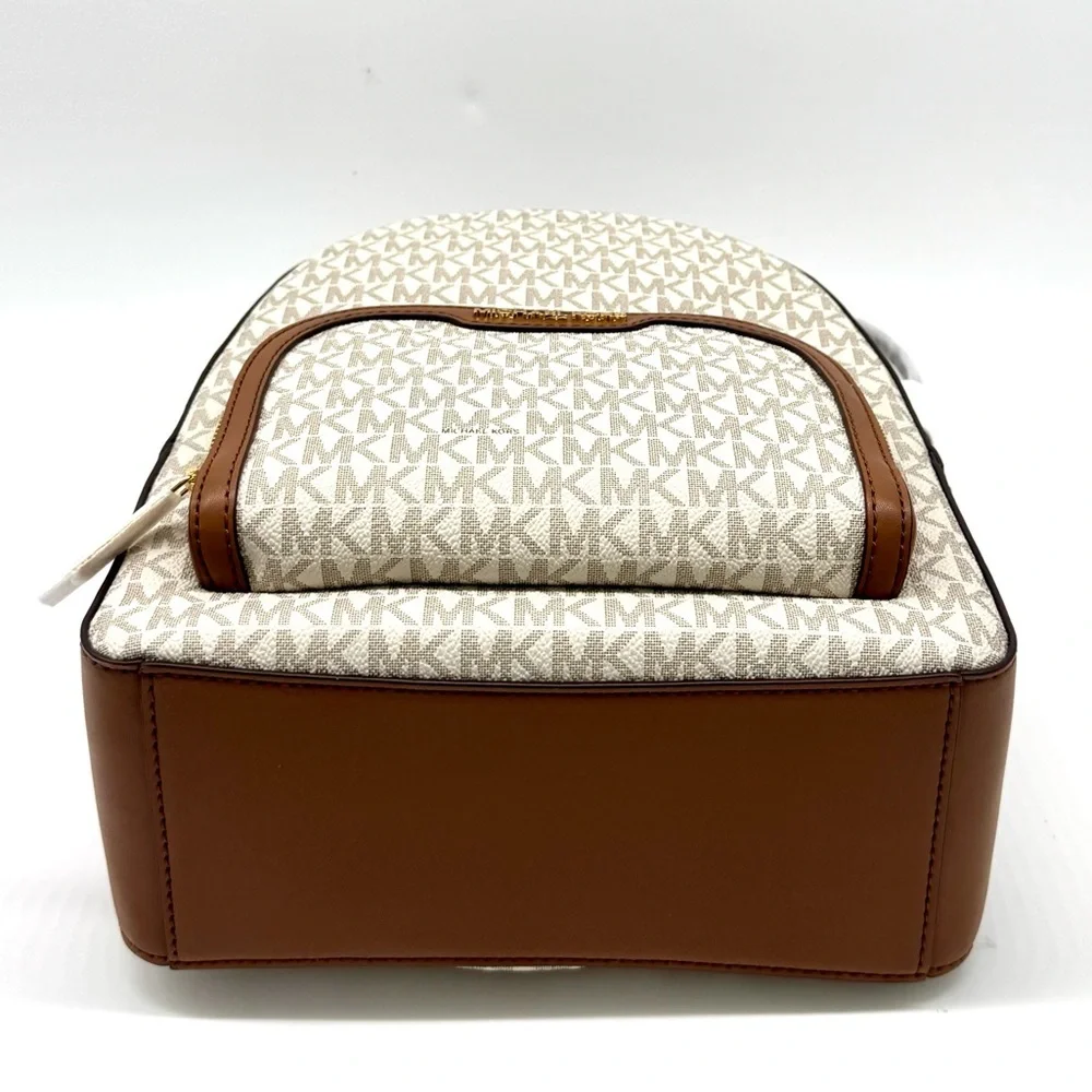Michael Kors Jaycee Medium Signature Logo Backpack - Vanilla